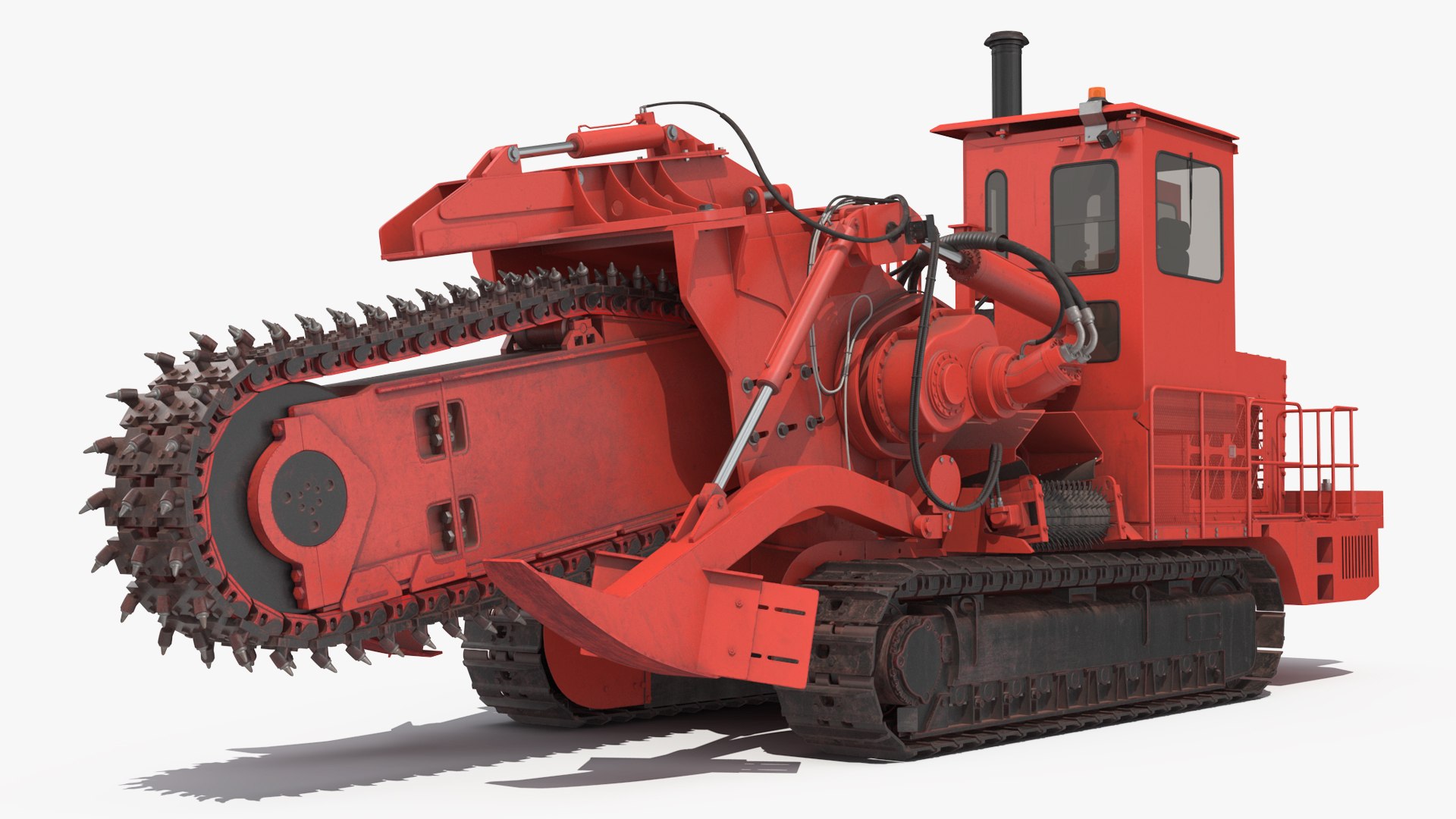 Trencher Red Dirty Rigged 3D model preview