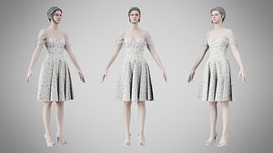 Dress 09 Pastel Confetti Abstract model