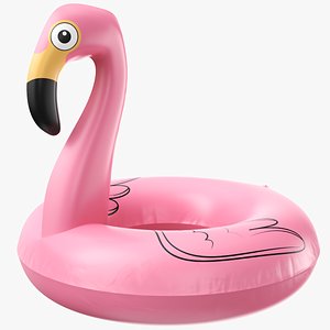 3D model flamingo pool raft