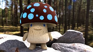 3D Cartoon mushroom model