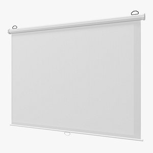 manual pull white projection screen 3D