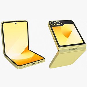 3D Samsung Galaxy Z Flip 6 Yellow Animated