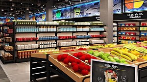 Supermarket Grocery Display Shelves Collection model