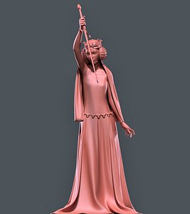 3D medieval statue historically model