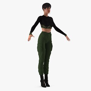 woman casual street clothes 3D model