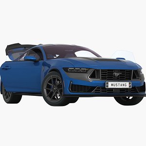 3D Ford Mustang 2024 Dark Horse  Opening doors and trunk