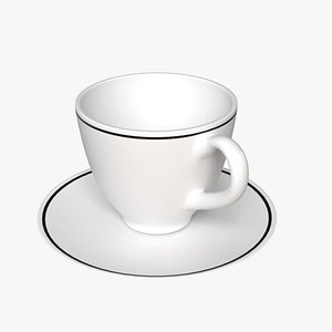 3D Realistic Tea Cup  Saucer model