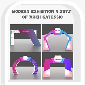 Modern Arch Gates For exhibitions 3D