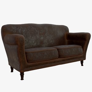 Old Leather Living Room Sofa