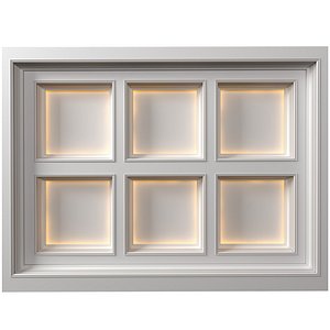 Modern coffered illuminated ceiling Art Deco style