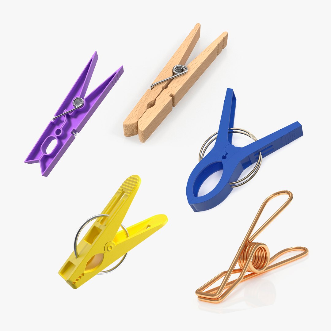 Clothespins Collection 4 3D model preview