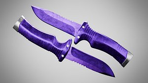 3D Knife 7 Purple Heart FT model