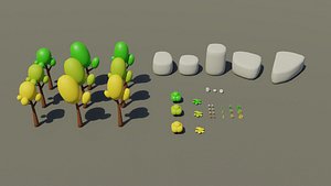 Stylized Low-Poly Environment Pack 3D model