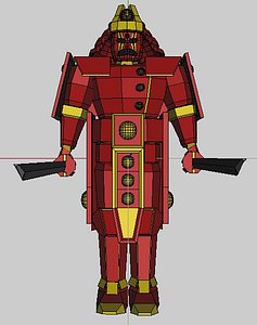 3d model red samurai