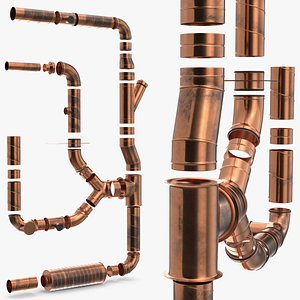 3D Ventilation Spiral Duct Pipe Fittings Copper