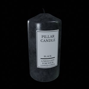 3D Candles and candleholders-Pillar Candle-GAME READY Low-poly 3D model