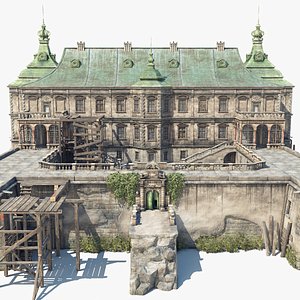 Abandoned Renaissance Castle Low Poly