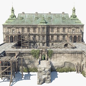Abandoned Renaissance Castle Low Poly