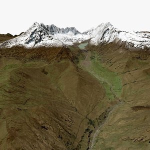 3D Volcano El Altar Andes Chimborazo Province Ecuador