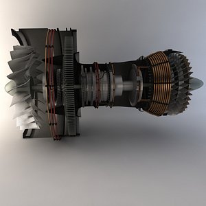 3d model pratt whitney turbofan engine