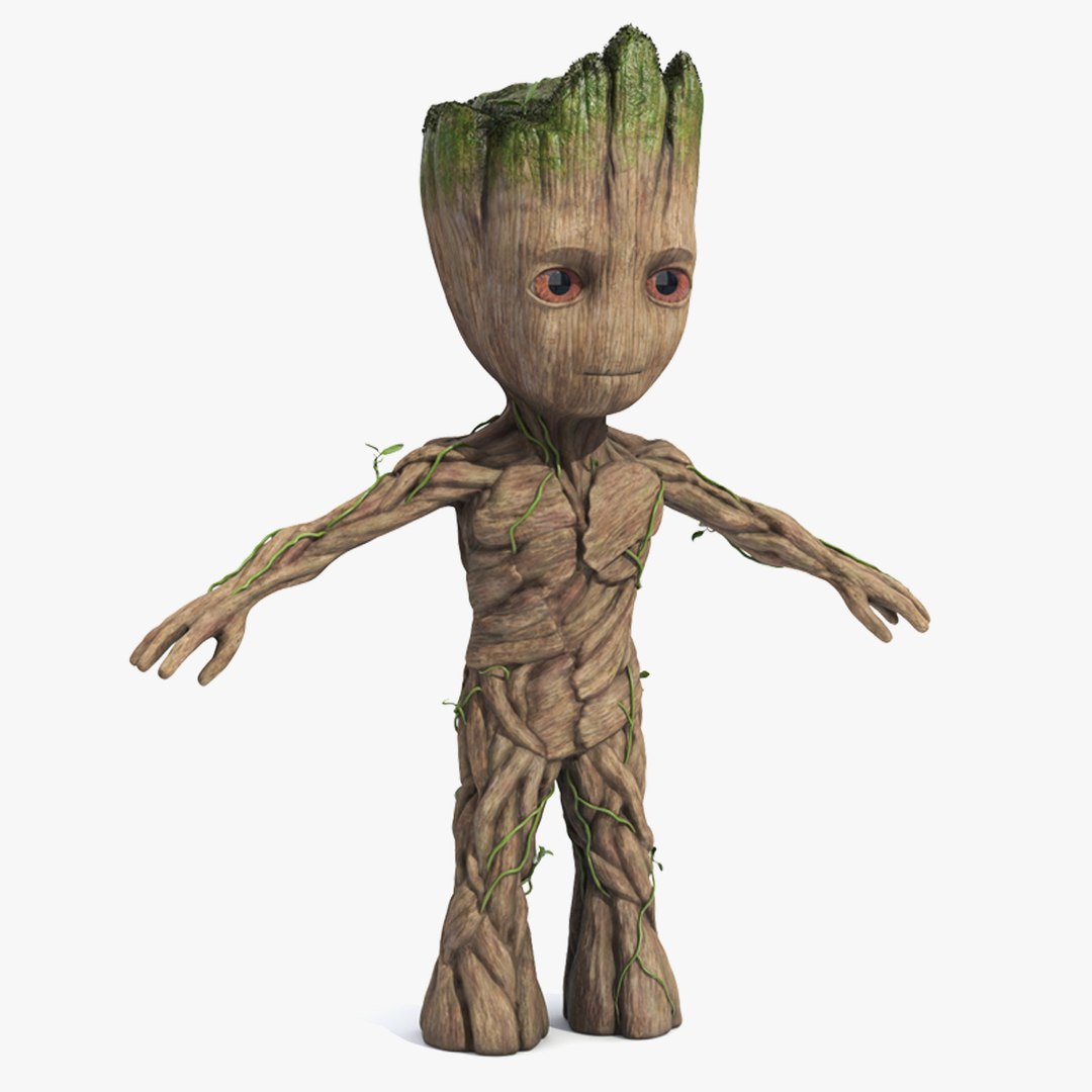 Little Groot Character from Marvel 3D model preview