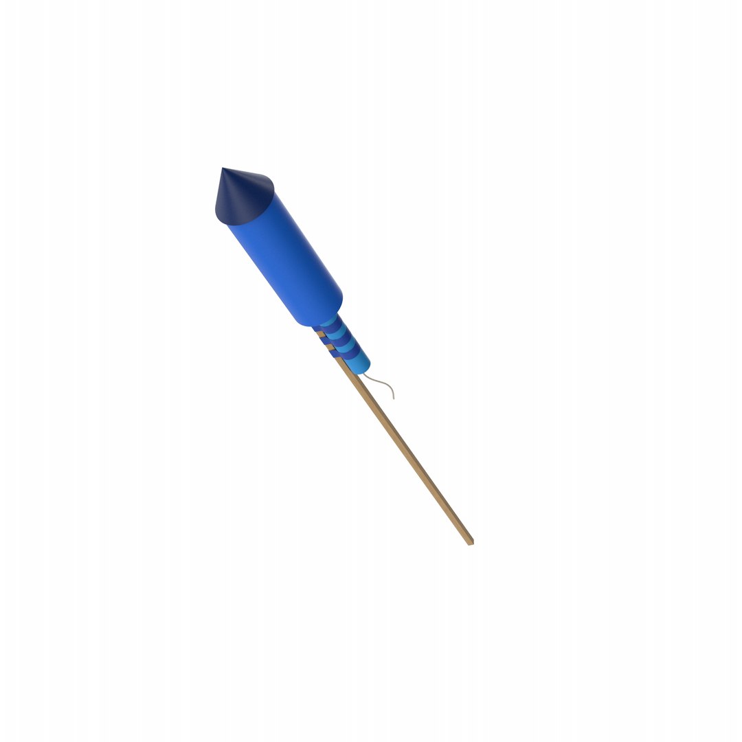 Blue Firework Rocket 3D - TurboSquid 2232918