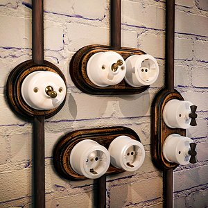 3D sockets switches loft style model