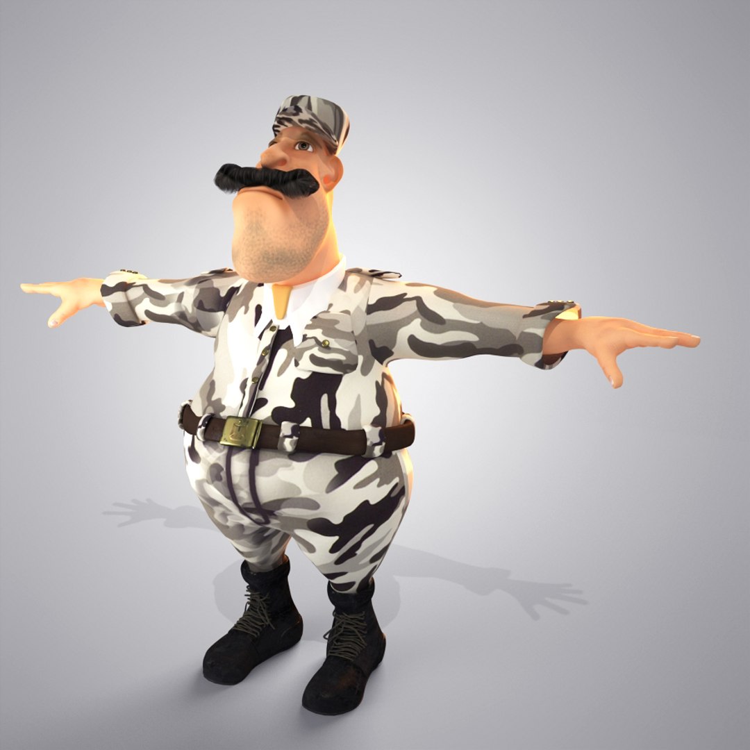 cartoon police man 3d model