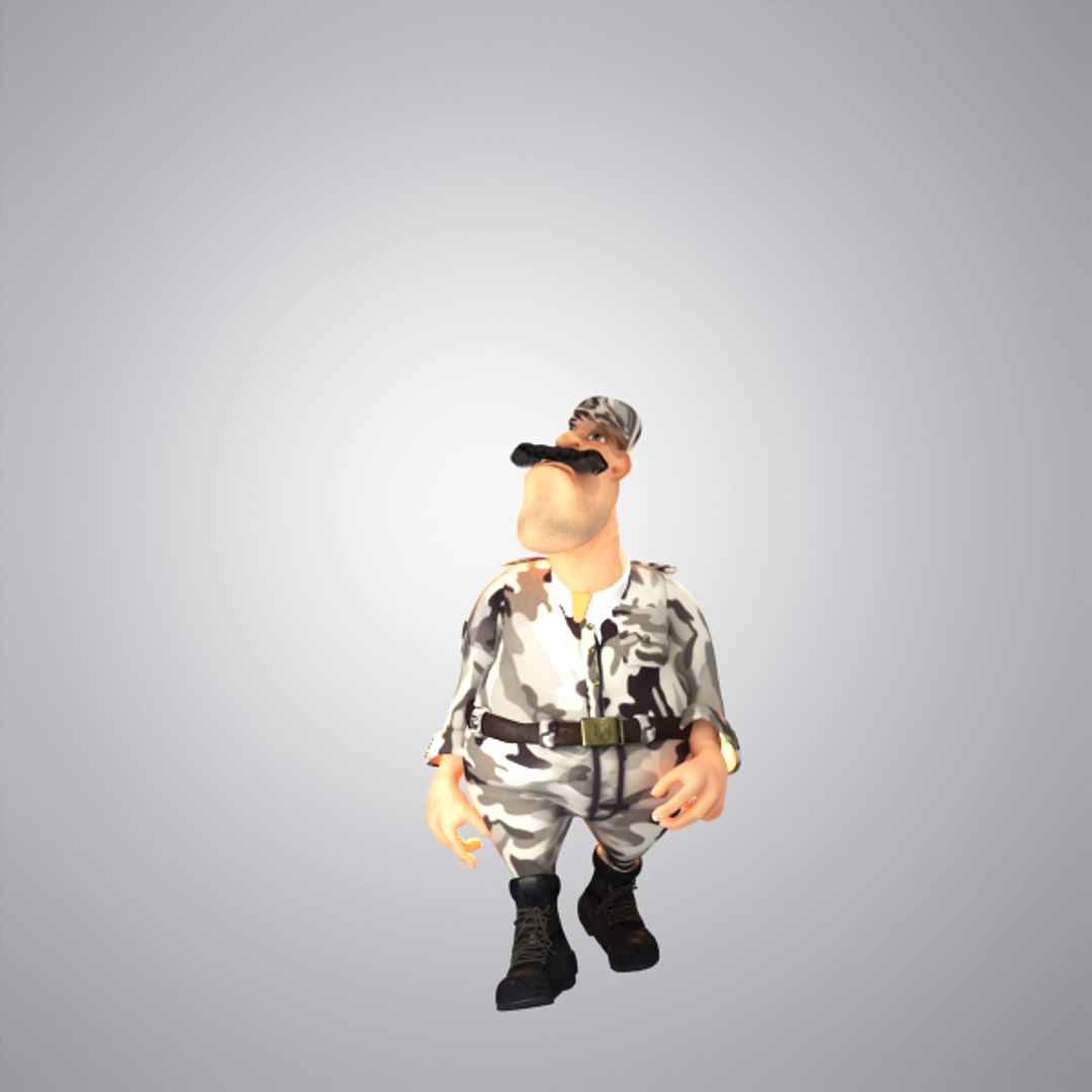 cartoon police man 3d model