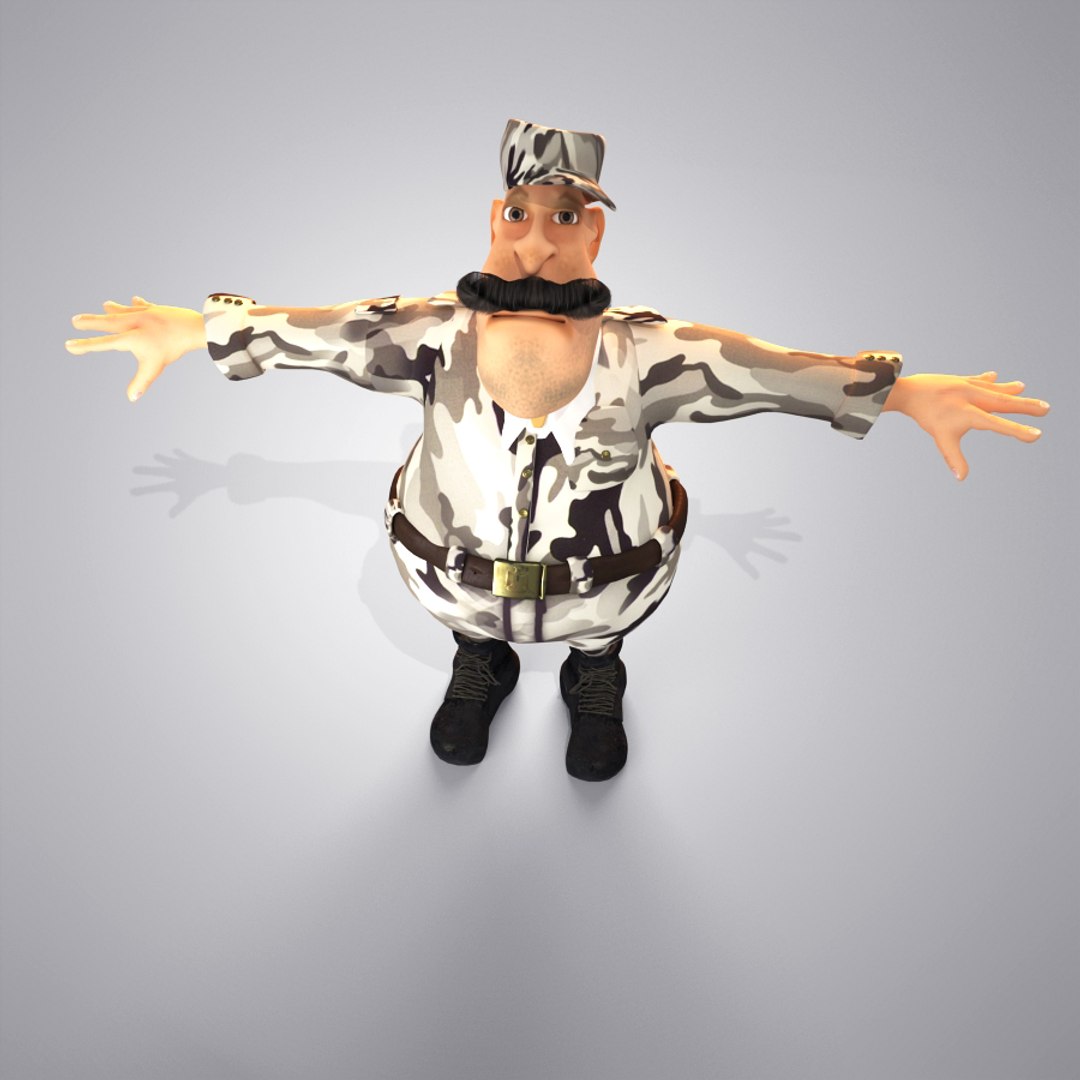 cartoon police man 3d model