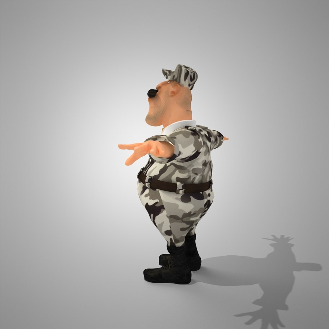 cartoon police man 3d model