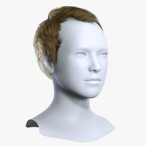 Classic Men Short Swept Hair Low-Poly - Game Ready 3D model