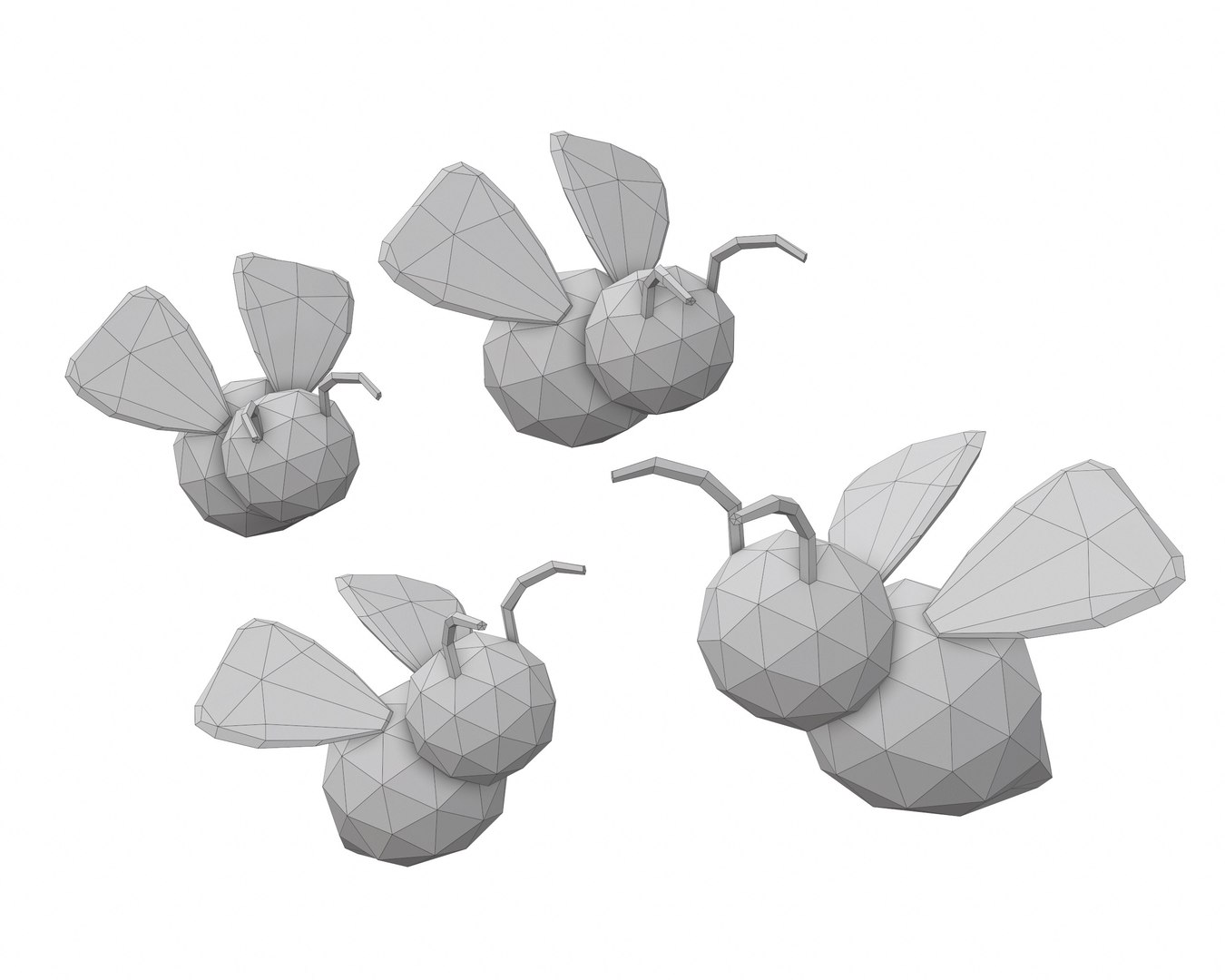 Cartoon Bees -LOW POLY Model - TurboSquid 1941263