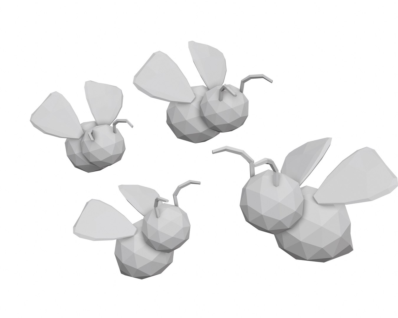 Cartoon Bees -LOW POLY Model - TurboSquid 1941263
