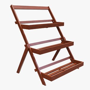 3D model Outdoor and indoor folding wood shelving