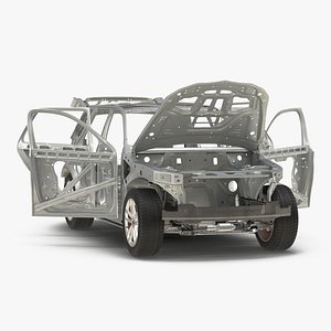 3D suv frame chassis rigged model