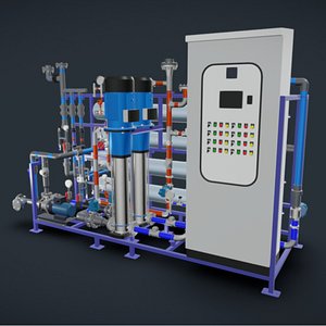 8m3h 3Stage RO System 3D model