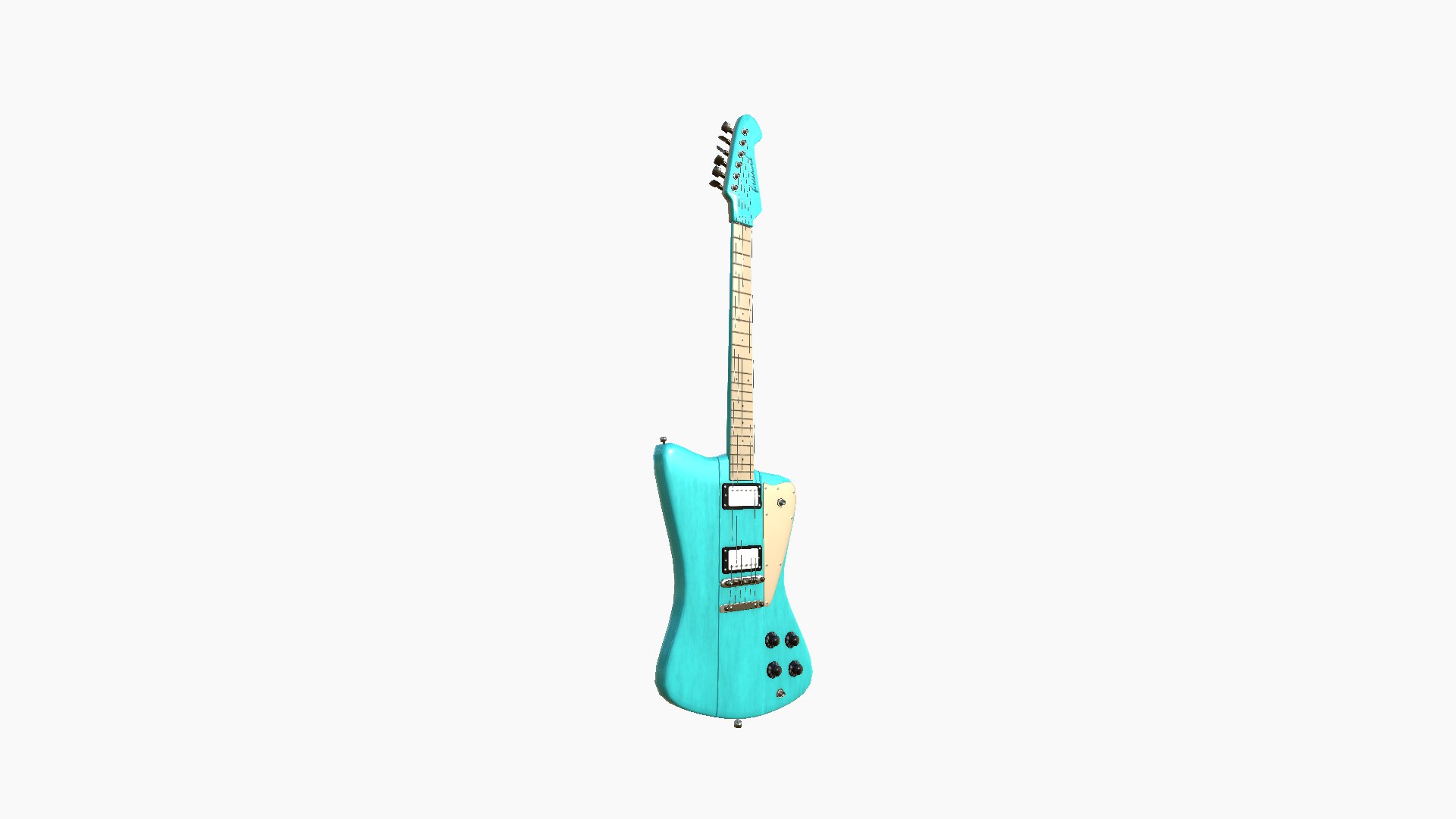 Electric Guitar G04 Light Blue - Music Instrument Design 3D ...