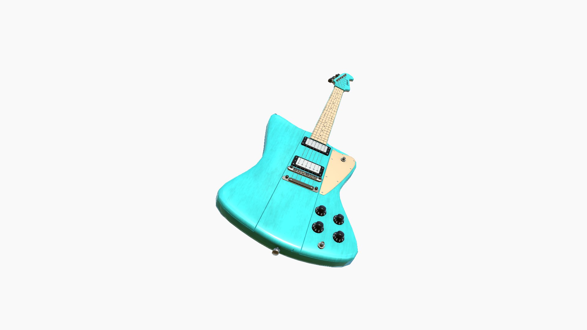 Electric Guitar G04 Light Blue - Music Instrument Design 3D ...