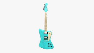 Electric Guitar G04 Light Blue - Music Instrument Design 3D