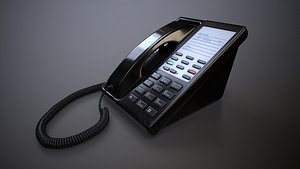 Office Telephone black color Low-poly