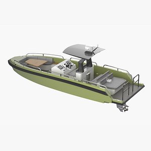 3D model 8 Meter Yacht Tender Runabout
