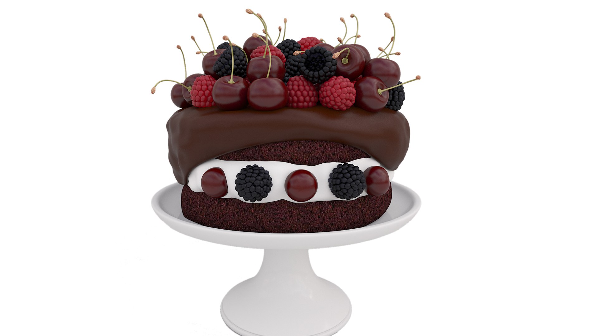 modelo 3d Cherry cake - TurboSquid 1944570