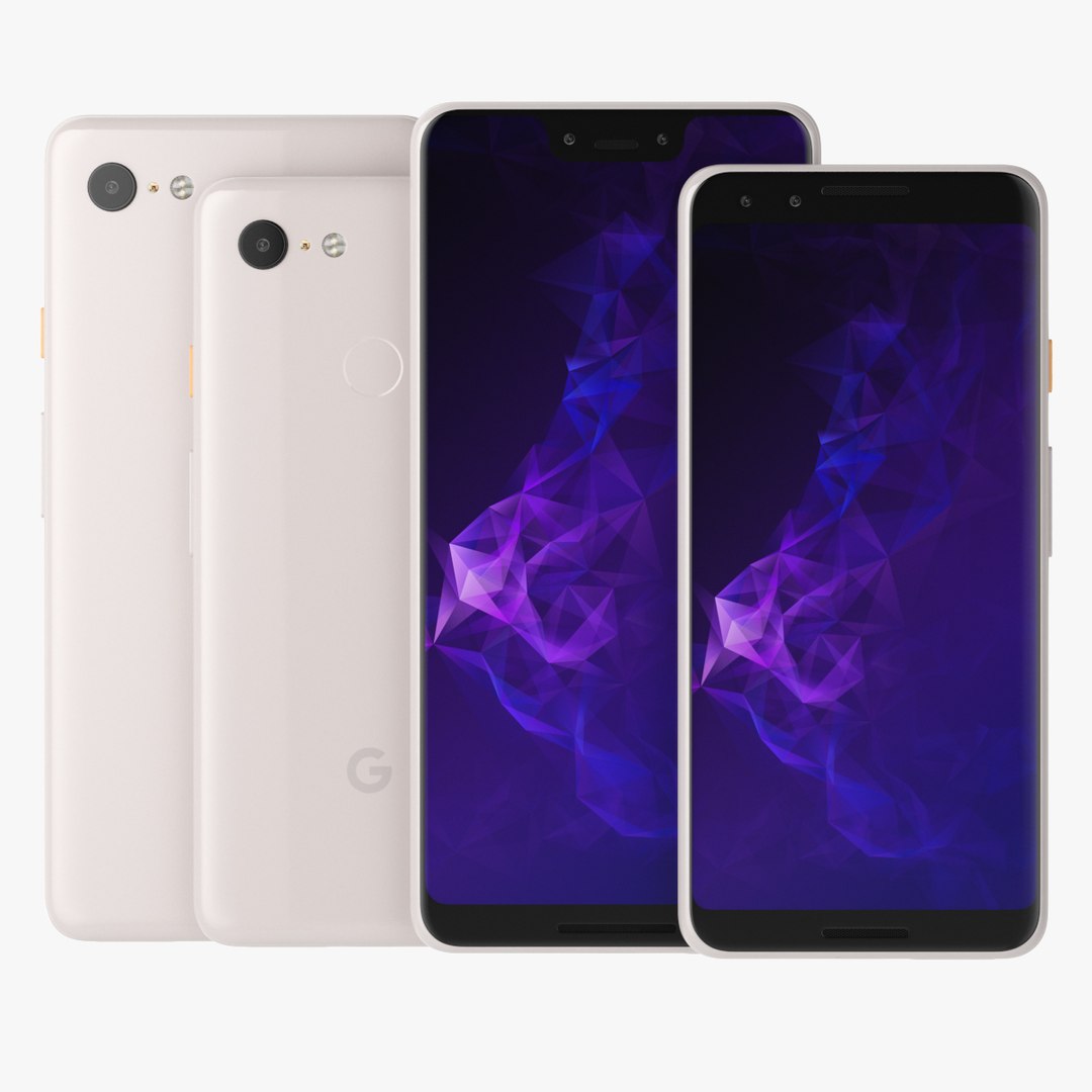 Pixel 3 and Pixel 3XL Gold 3D model preview