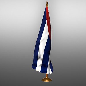 3D CUBA  table flag t