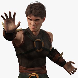 3D Warrior Barbarian Fighter Rigged Adventurer Male model