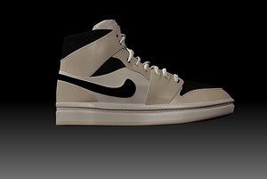 3D STYLIZED NIKE AIR JORDAN ONE MID BARELY ORANGE