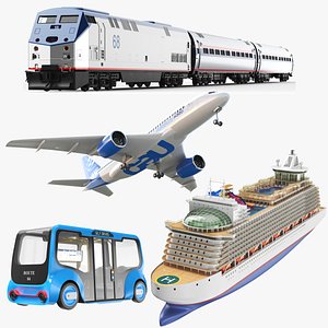 Four Detailed Transportation Vehicles