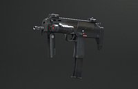 mp7a1 pdw  MP7A1 low poly submachine rig rigged war soldier firearm military gun asault rifle smoke fire shot