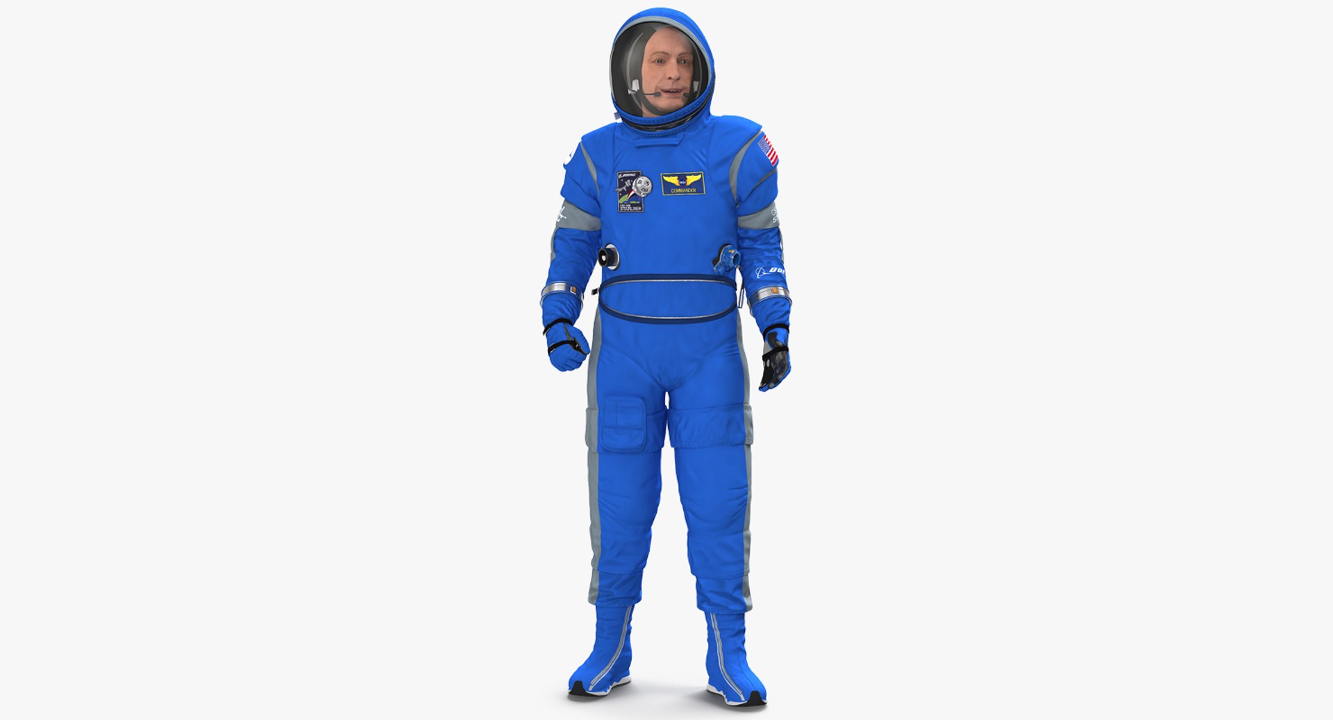 Astronaut Wearing Boeing Spacesuit Rigged 3D Model 3D model preview